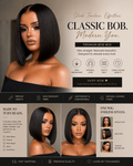 Classic Bob Wig — 12" Straight Black